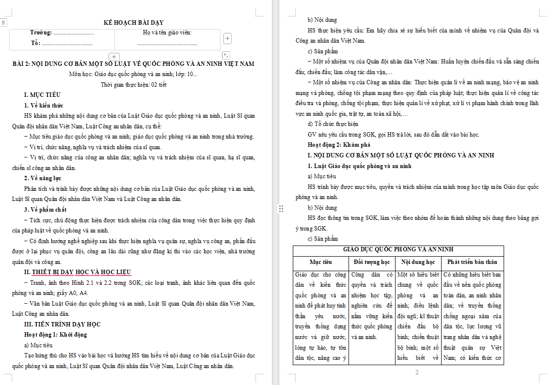 PowerPoint Giáo dục Quốc phòng và An ninh 10 Bài 2