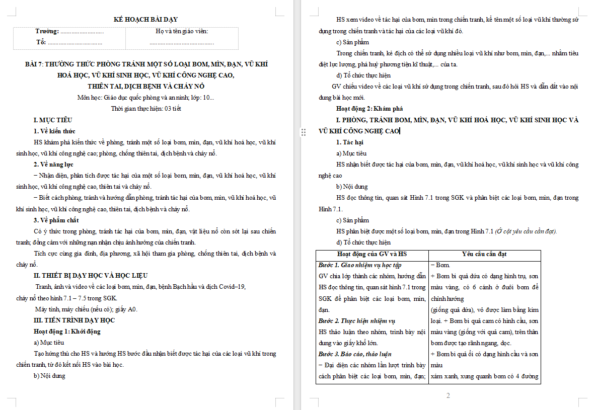 PowerPoint Giáo dục Quốc phòng và An ninh 10 Bài 7