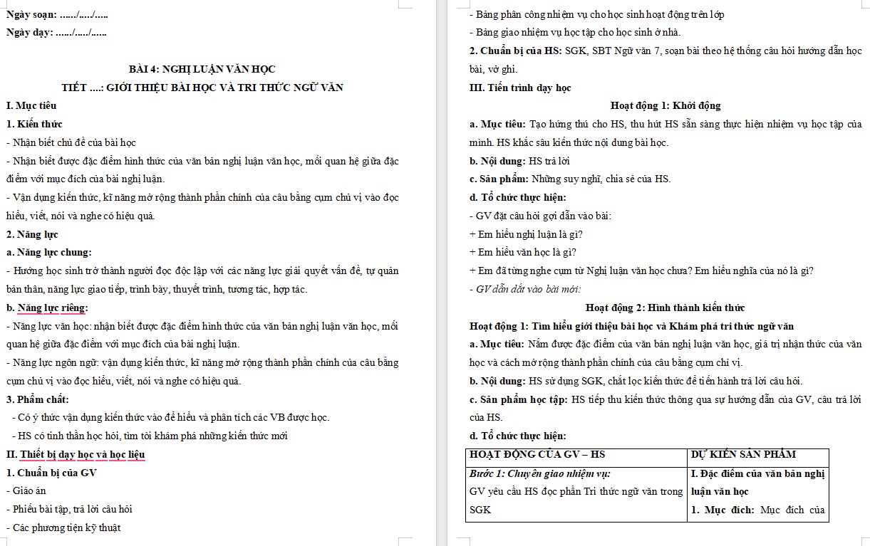 Giáo án Bài Kiến thức ngữ văn trang 83 Ngữ văn 7 Cánh Diều