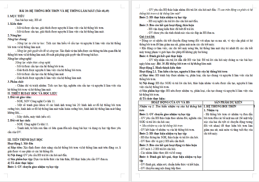 Giáo án PowerPoint Công nghệ 11 Bài 20