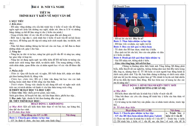 Giáo án Văn 6 Bài 4: Trình bày ý kiến về một vấn đề