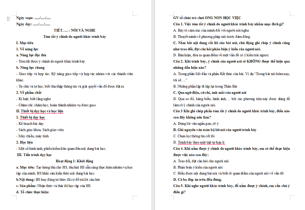 PowerPoint Ngữ văn 7 Bài 4: Tóm tắt ý chính do người khác trình bày