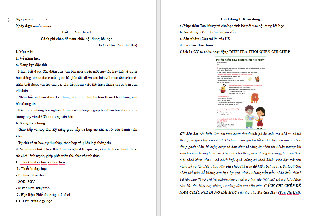 Cách ghi chép để nắm chắc nội dung bài học