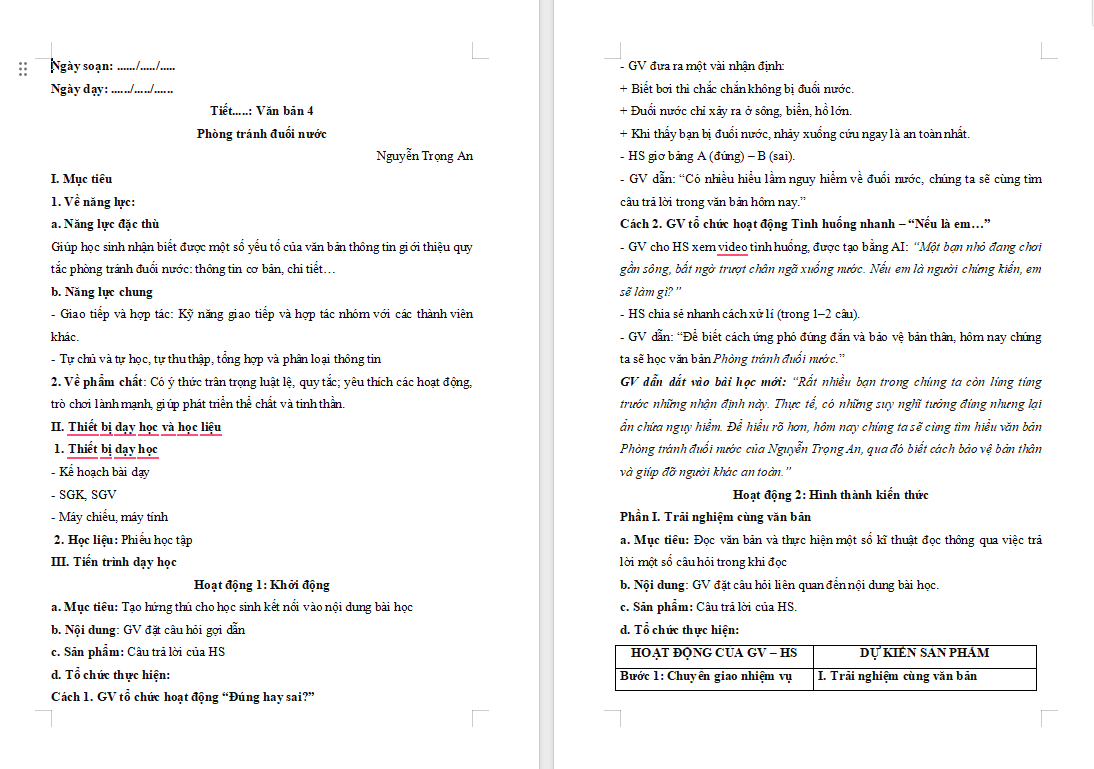 Phòng tránh đuối nước