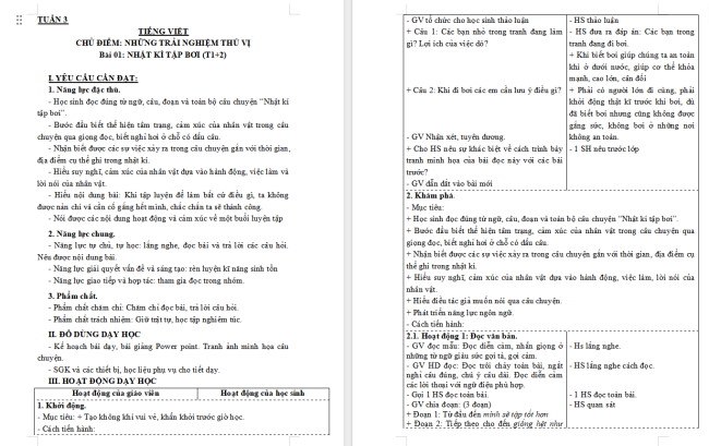 Giáo án Tiếng Việt 3 Bài 5: Một buổi tập luyện