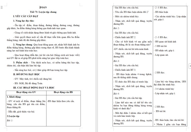 Giáo án Toán 2 Bài 28: Luyện tập chung