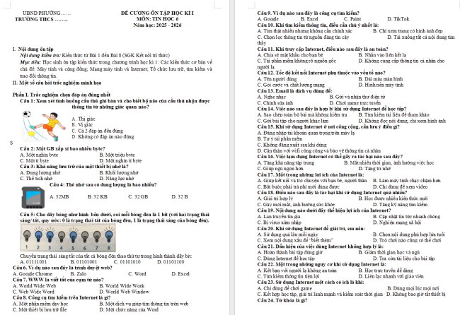 Đề cương học kì 1 môn Tin học 6 Kết nối tri thức