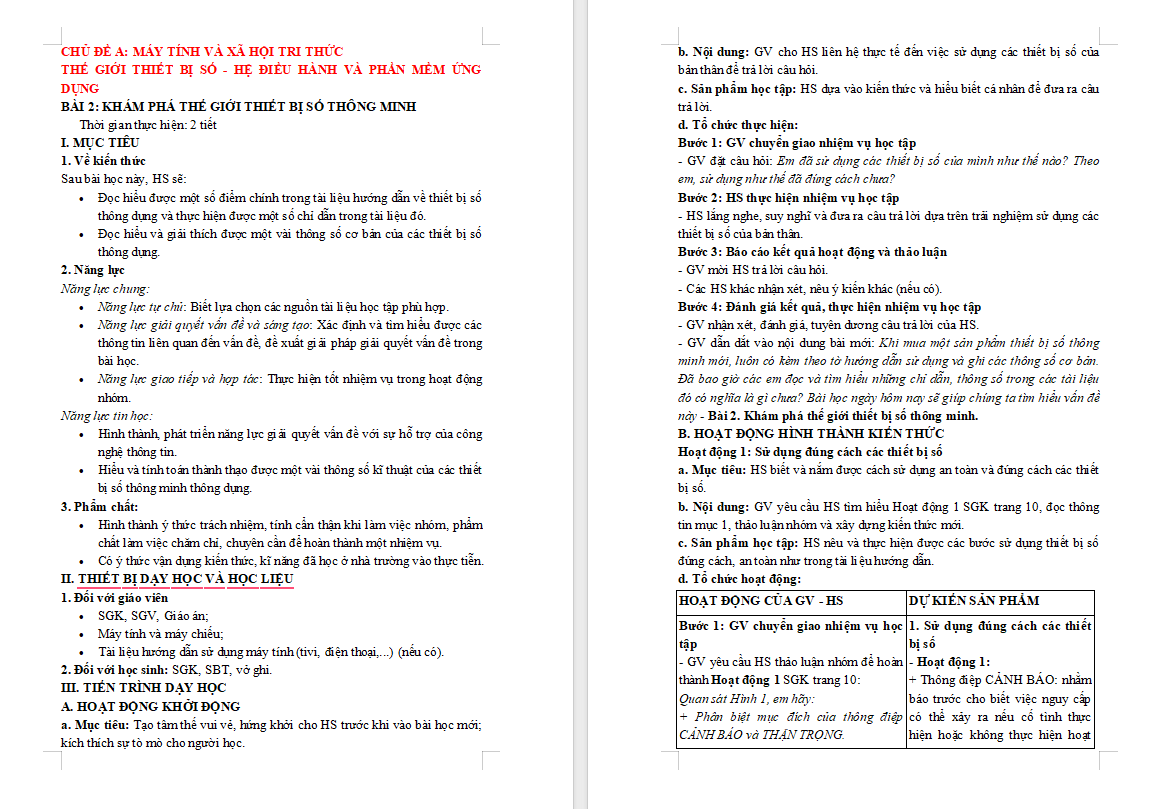 Tin học 11 Bài 2: Khám thế thế giới qua thiết bị số thông minh