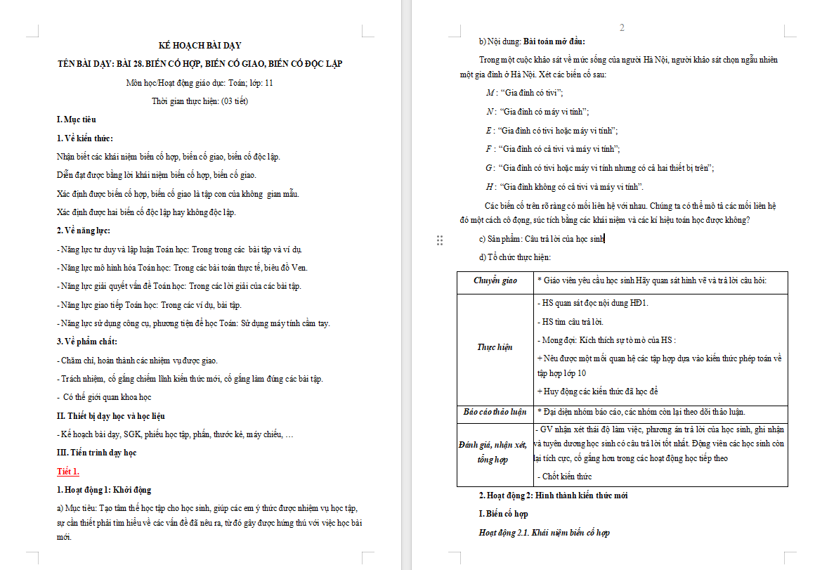  Biến cố hợp biến cố giao biến cố độc lập