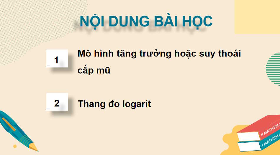 Một vài mô hình toán học sử dụng hàm số mũ và hàm số lôgarit