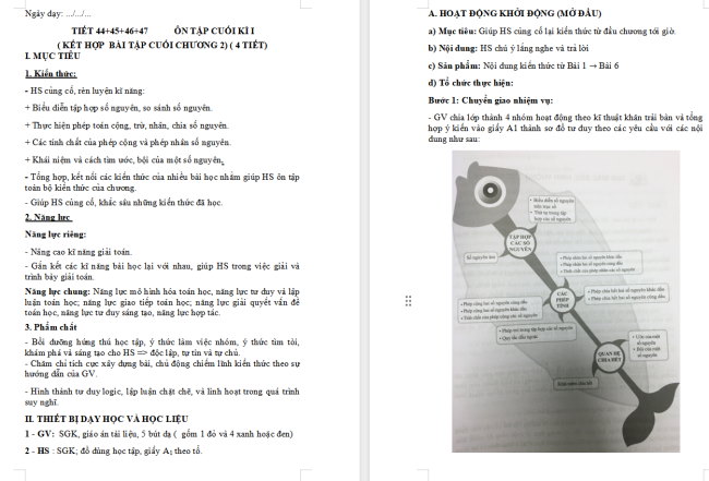 Giáo án Toán 6 Bài tập cuối chương II