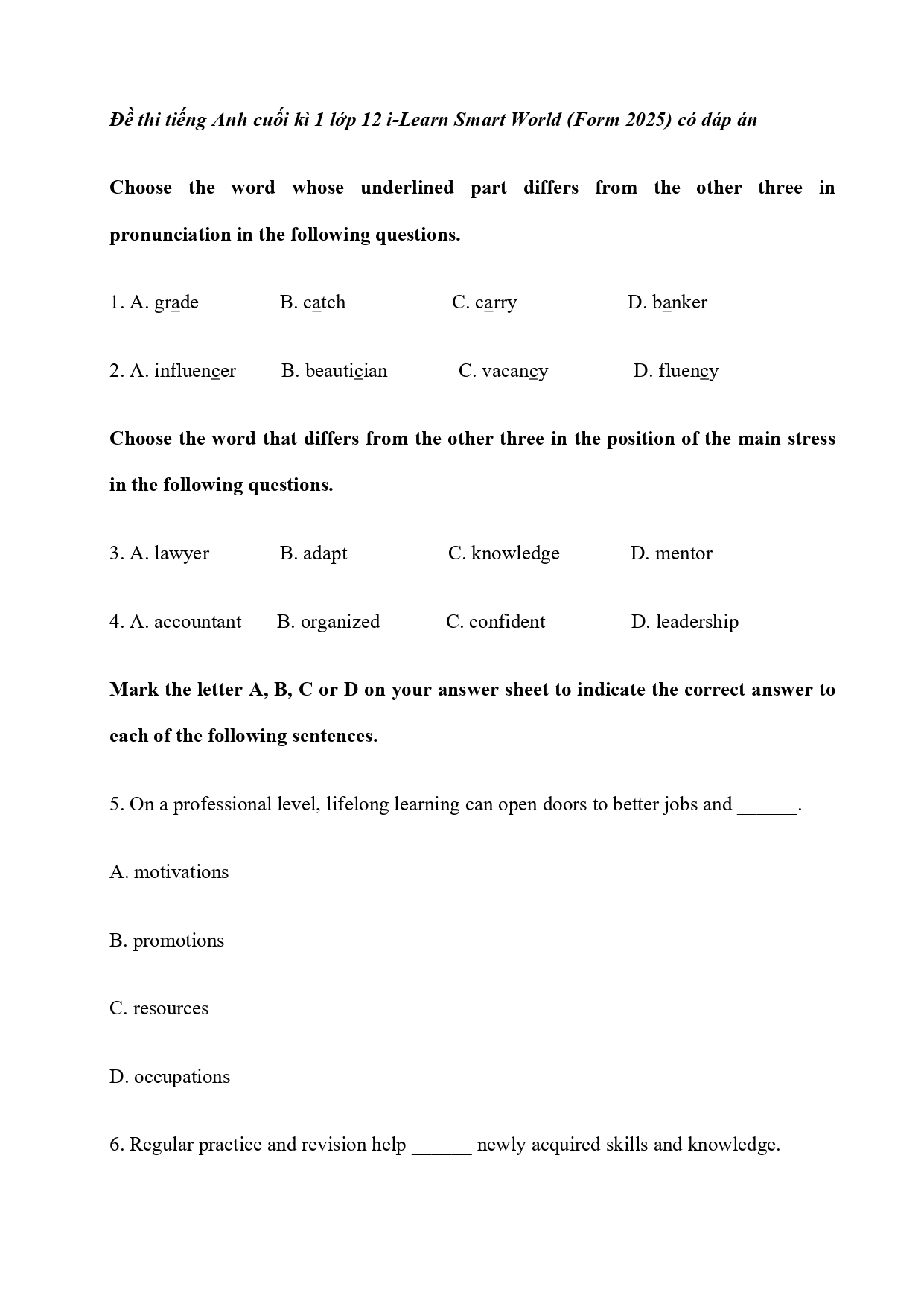 de thi hoc ki 1 tieng anh 12 i learn smart world so 3 page 0001*726127