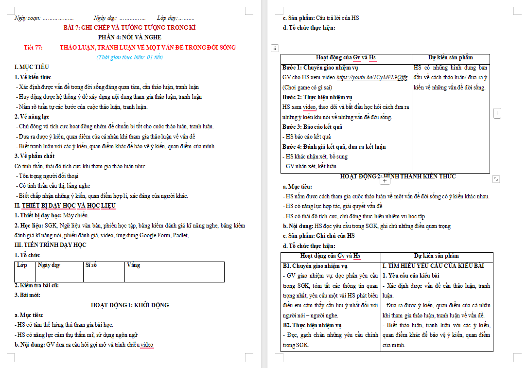 Ngữ văn 11 Bài 7: Thảo luận tranh luận về một vấn đề trong đời sống