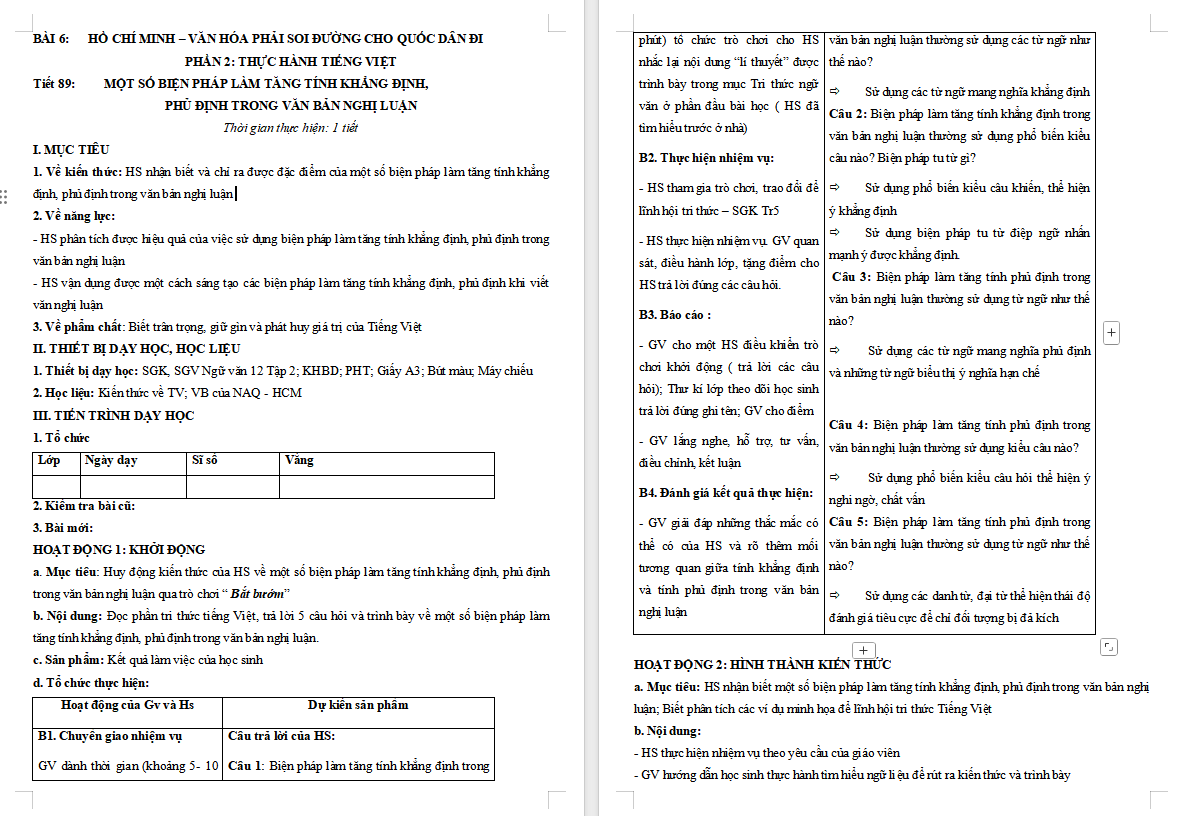 Ngữ văn 12 Bài 6: Tác gia Hồ Chí Minh