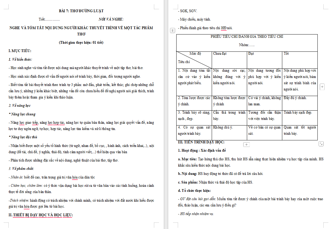 PowerPoint Ngữ văn 8 Bài 7: Nói và nghe
