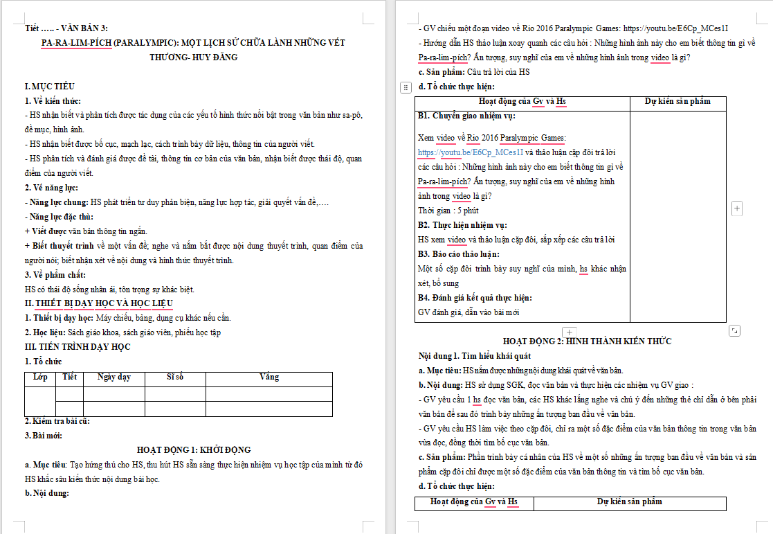 Ngữ văn 11 Bài 8: Pa-ra-lim-pích