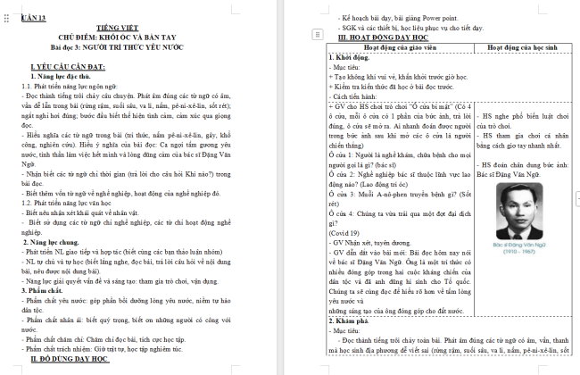 Giáo án Tiếng Việt 3 Bài 7: Người trí thức yêu nước
