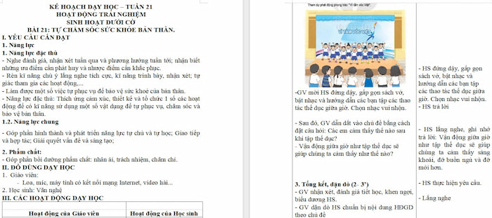 Giáo án Hoạt động trải nghiệm 2 Kết nối tri thức Tuần 21