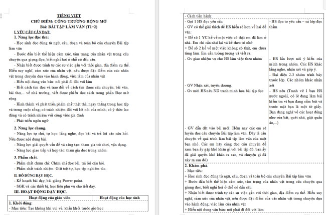 Giáo án Tiếng Việt 3 Bài 12: Bài tập làm văn