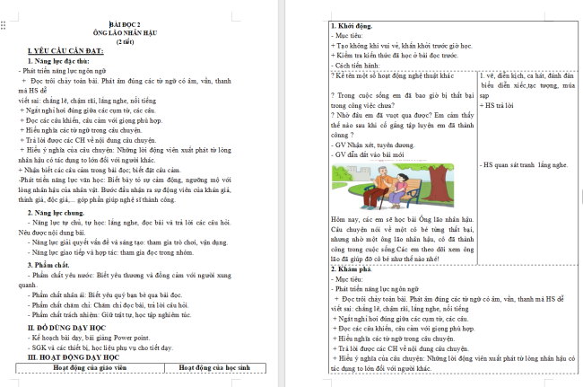 Giáo án Tiếng Việt 3 Bài 9: Ông lão nhân hậu
