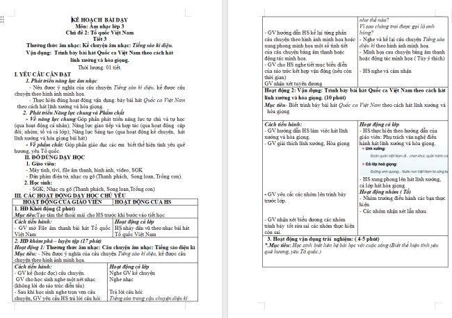 Giáo án Âm nhạc 3 Chủ đề 2 Tiết 3: Thường thức âm nhạc: Kể chuyện âm nhạc Tiếng sáo kì diệu