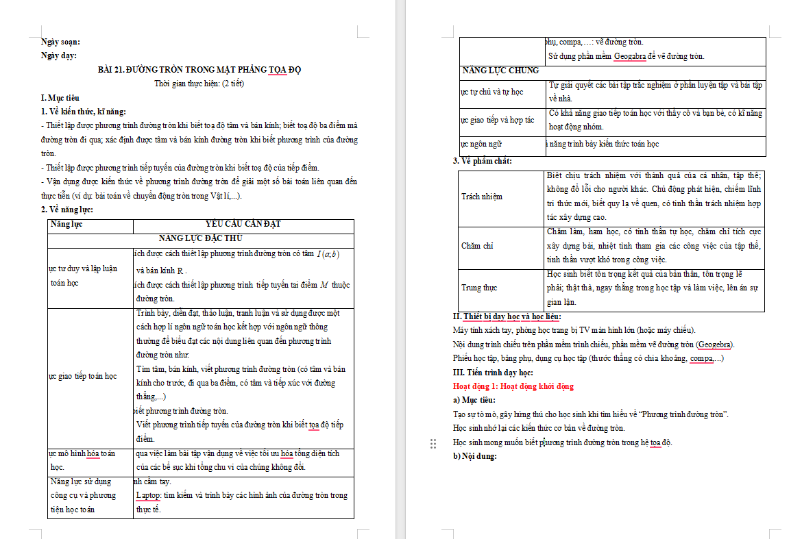 PowerPoint Toán 10 Bài 21: Đường tròn trong mặt phẳng tọa độ