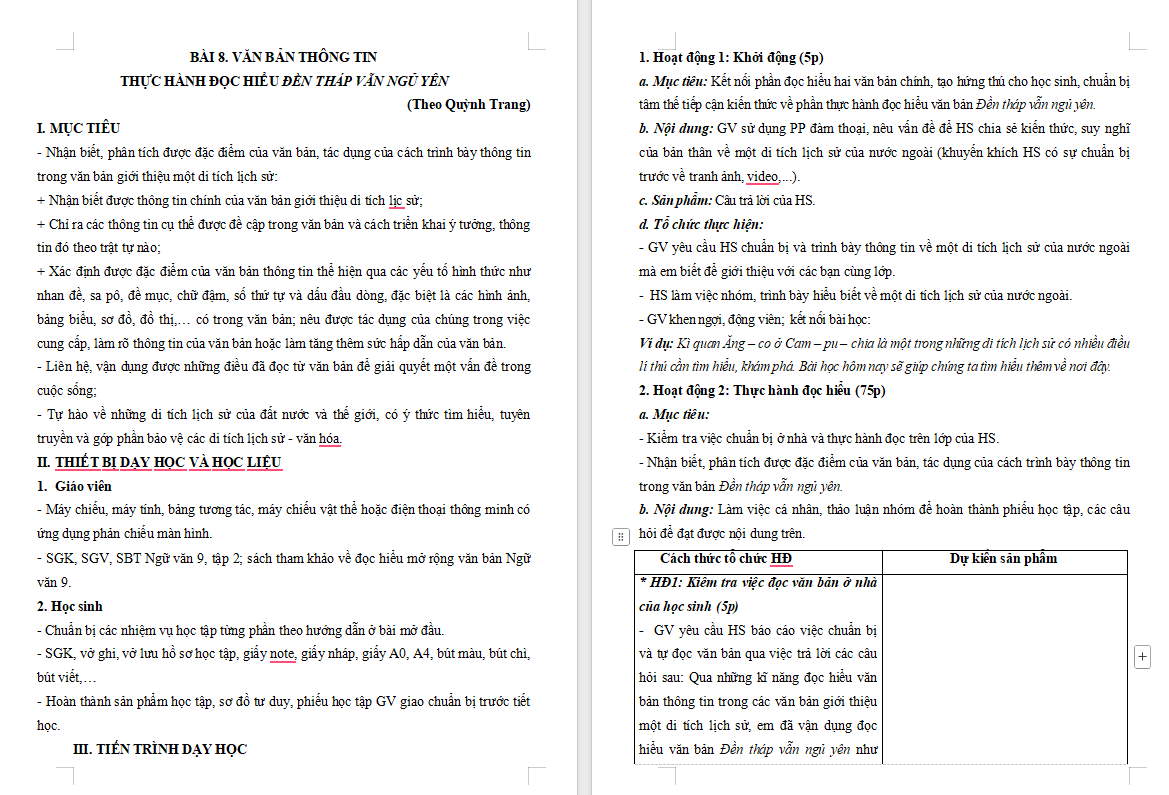 PowerPoint Ngữ văn 9 Bài 8: Đền tháp vẫn ngủ yên