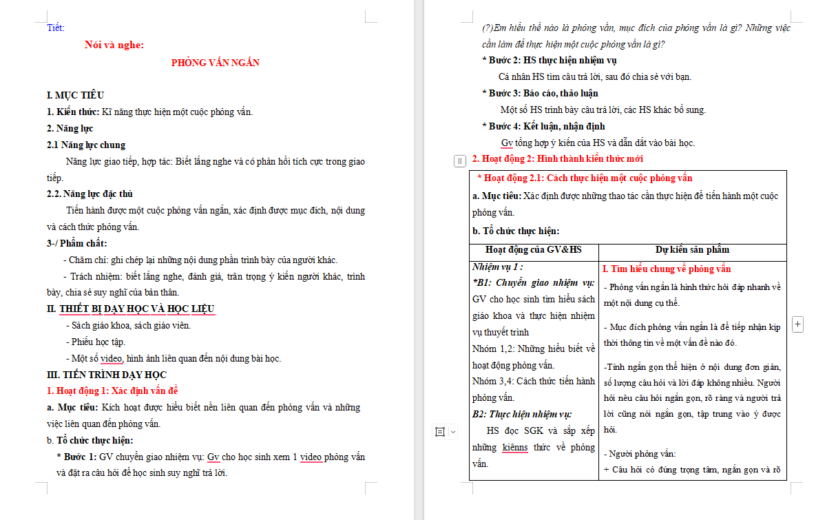 Phỏng vấn ngắn