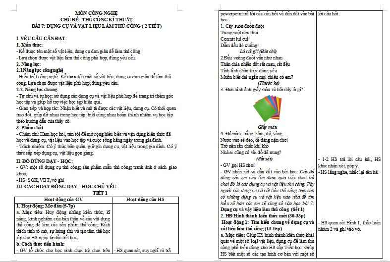 Giáo án Công nghệ 3 Bài 1: Tự nhiên và công nghệ