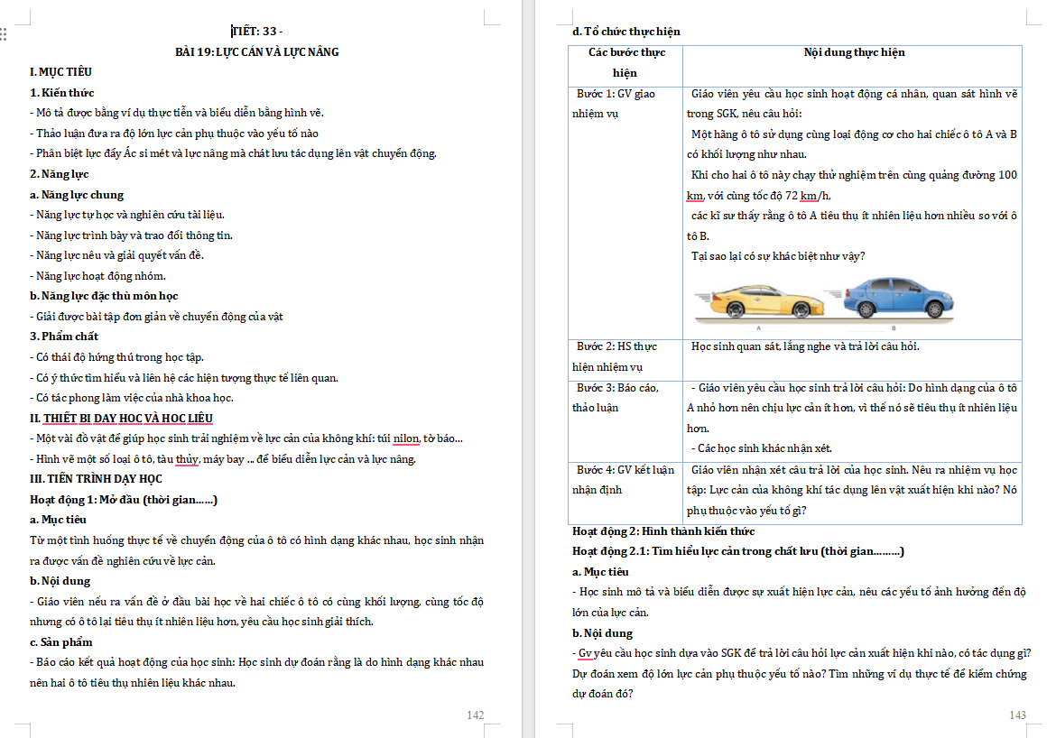  PowerPoint Vật lí 10 Bài 19: Lực cản và lực nâng