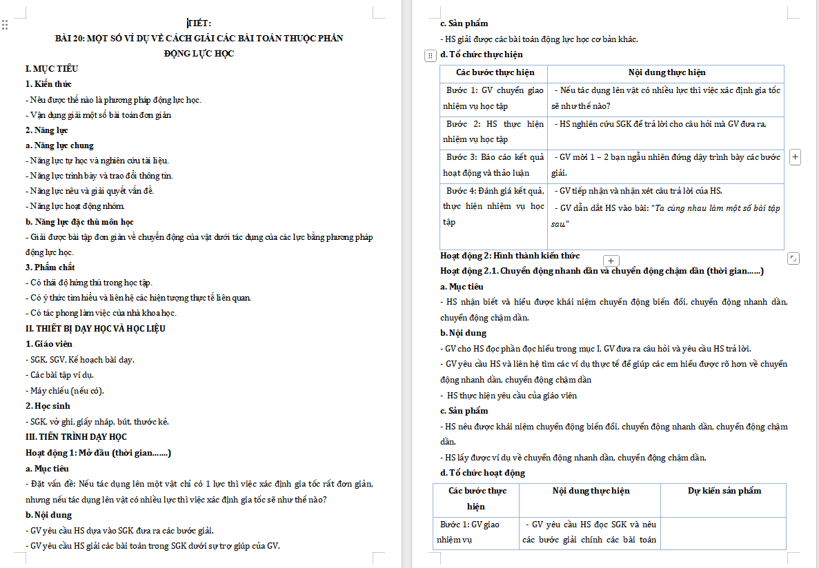  PowerPoint Vật lí 10 Bài 20: Một số ví dụ về cách giải các bài toán thuộc phần động lực học