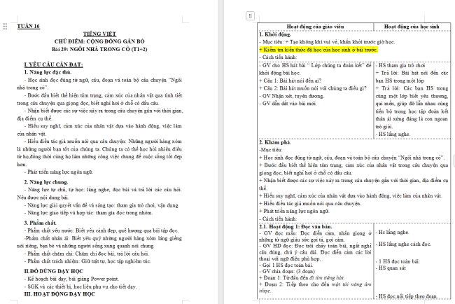 Giáo án Tiếng Việt 3 Bài 29: Ngôi nhà trong cỏ