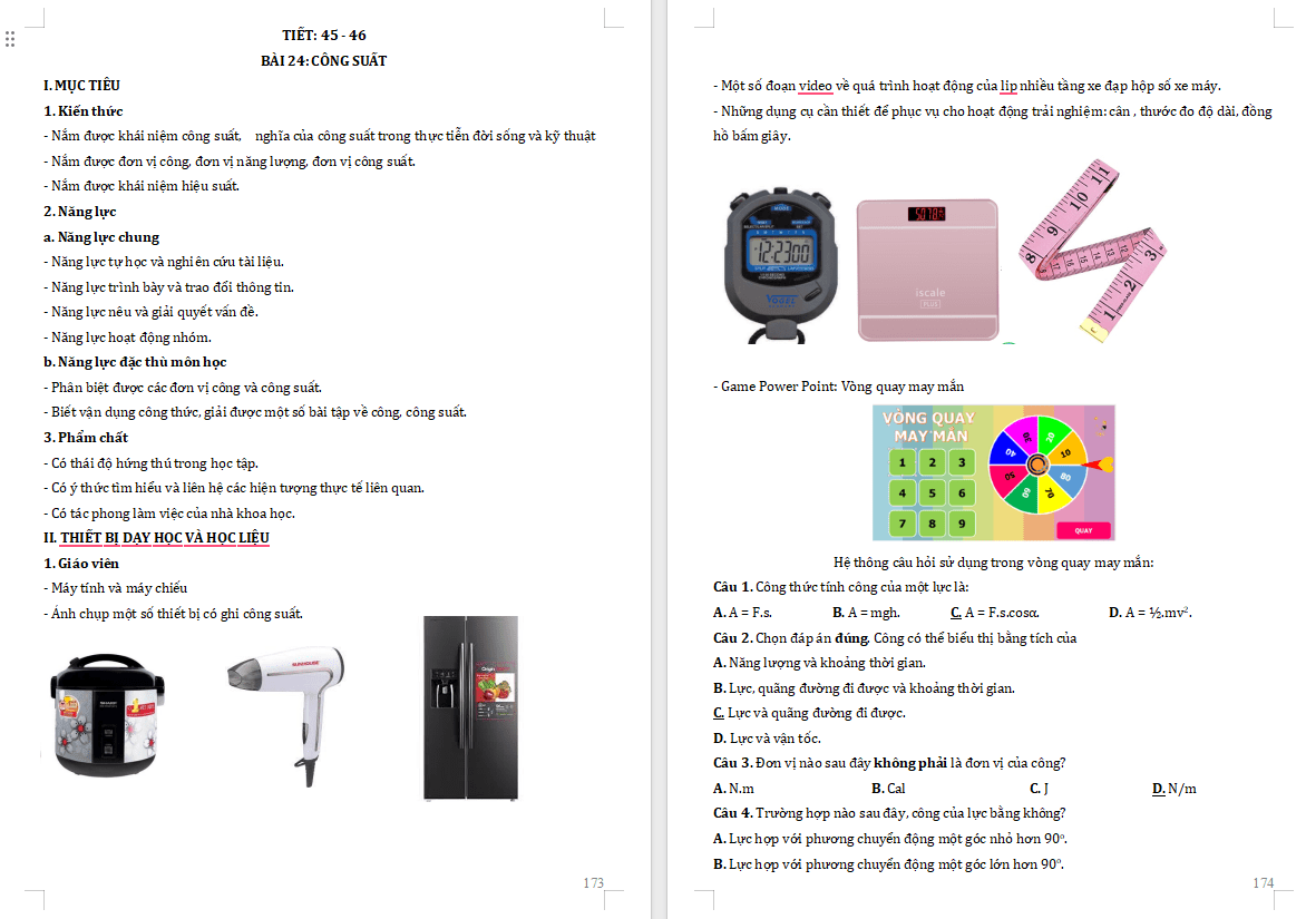 PowerPoint Vật lí 10 Bài 24 Công suất