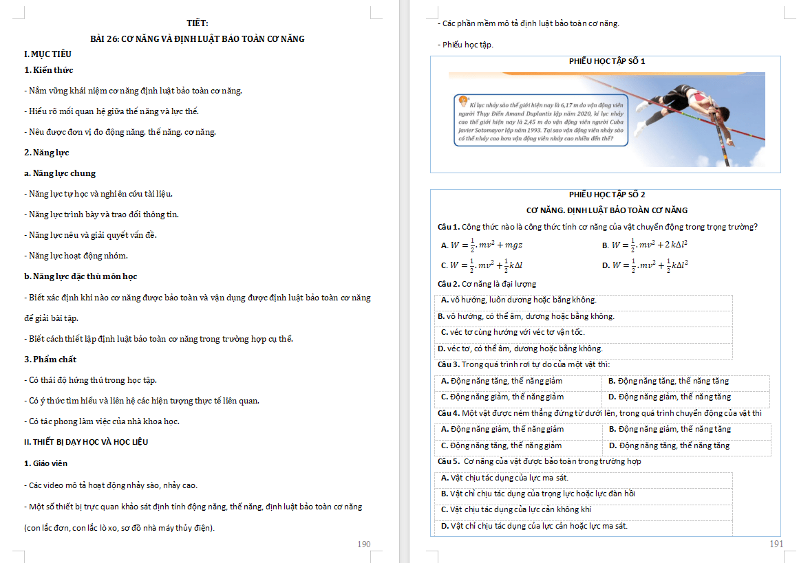 PowerPoint Vật lí 10 Bài 26 Cơ năng và định luật bảo toàn cơ năng