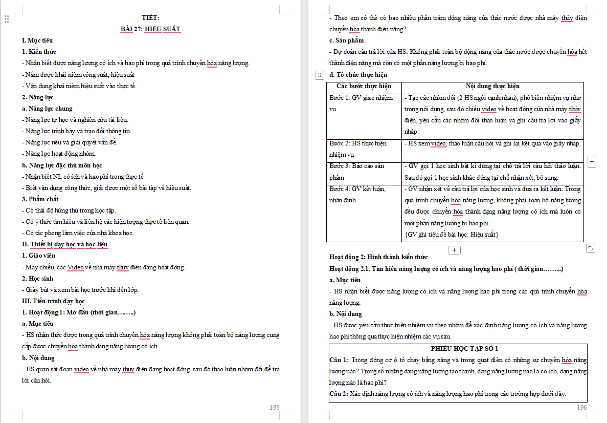 PowerPoint Vật lí 10 Bài 27 Hiệu suất