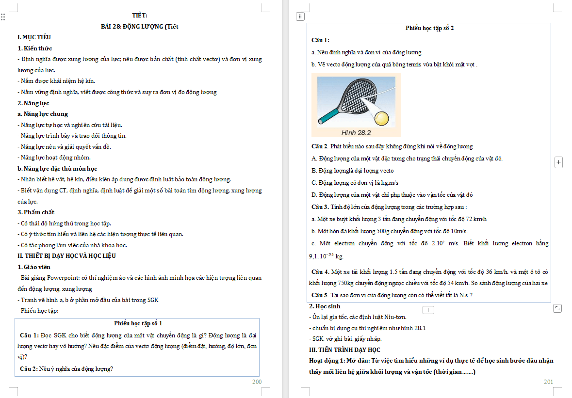 PowerPoint Vật lí 10 Bài 28 Động lượng