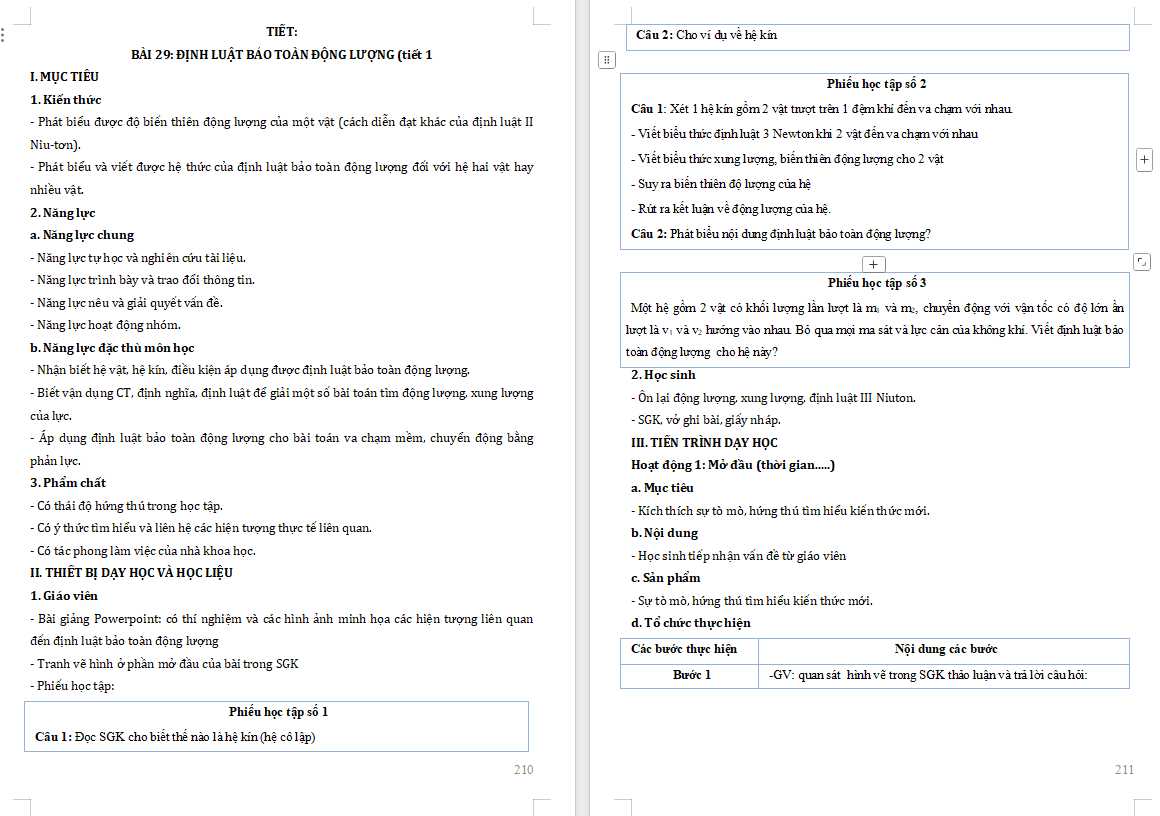 PowerPoint Vật lí 10 Bài 29 Định luật bảo toàn động lượng