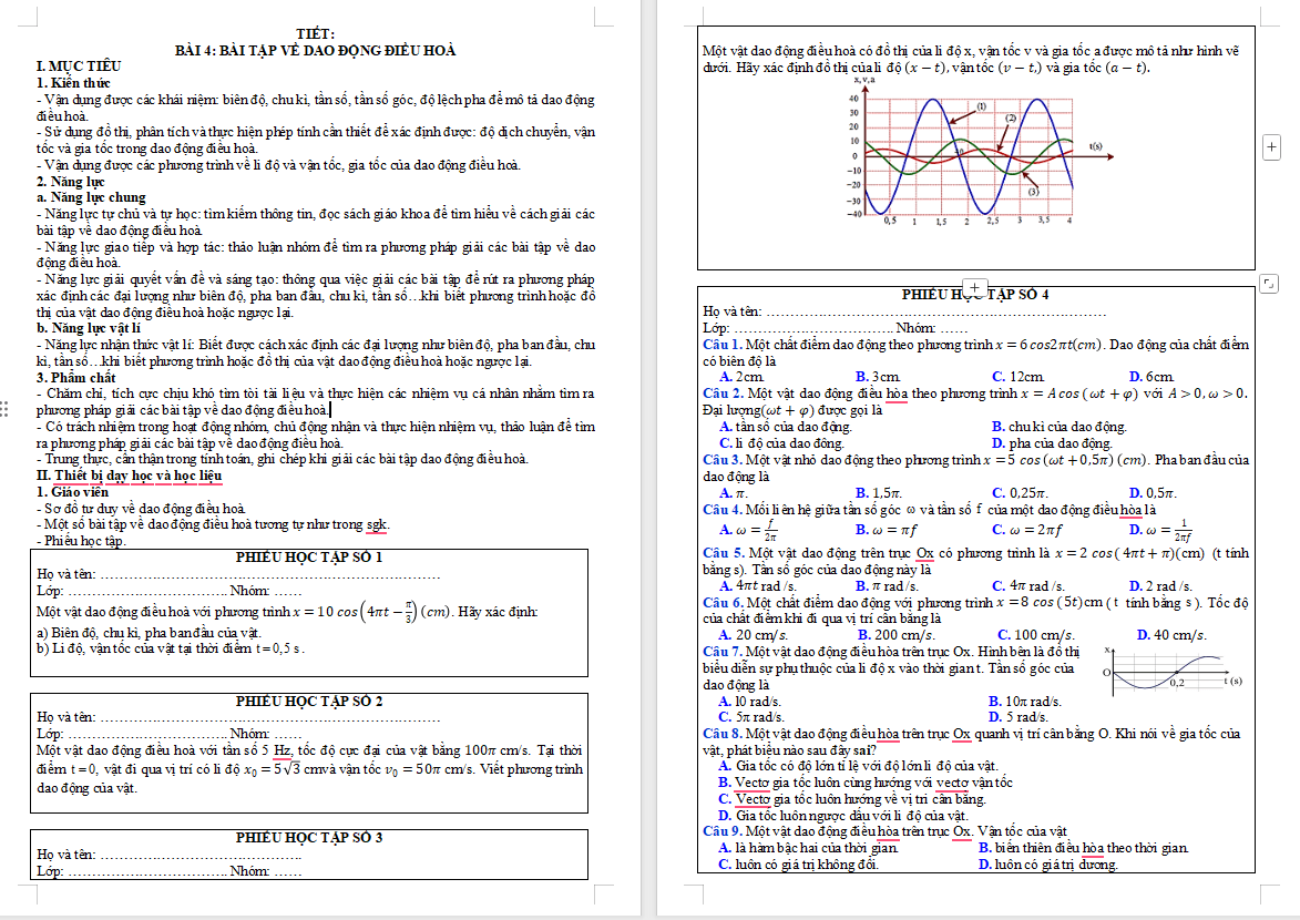 PowerPoint Vật lí 11 Bài 4: Bài tập về dao động điều hòa