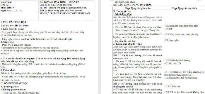 Giáo án Hoạt động trải nghiệm 2 Kết nối tri thức Tuần 10