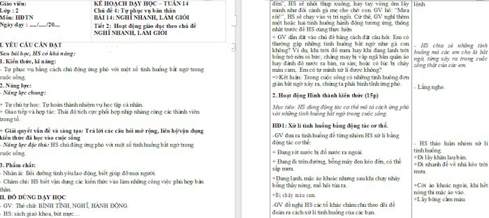 Giáo án Hoạt động trải nghiệm 2 Kết nối tri thức Tuần 14