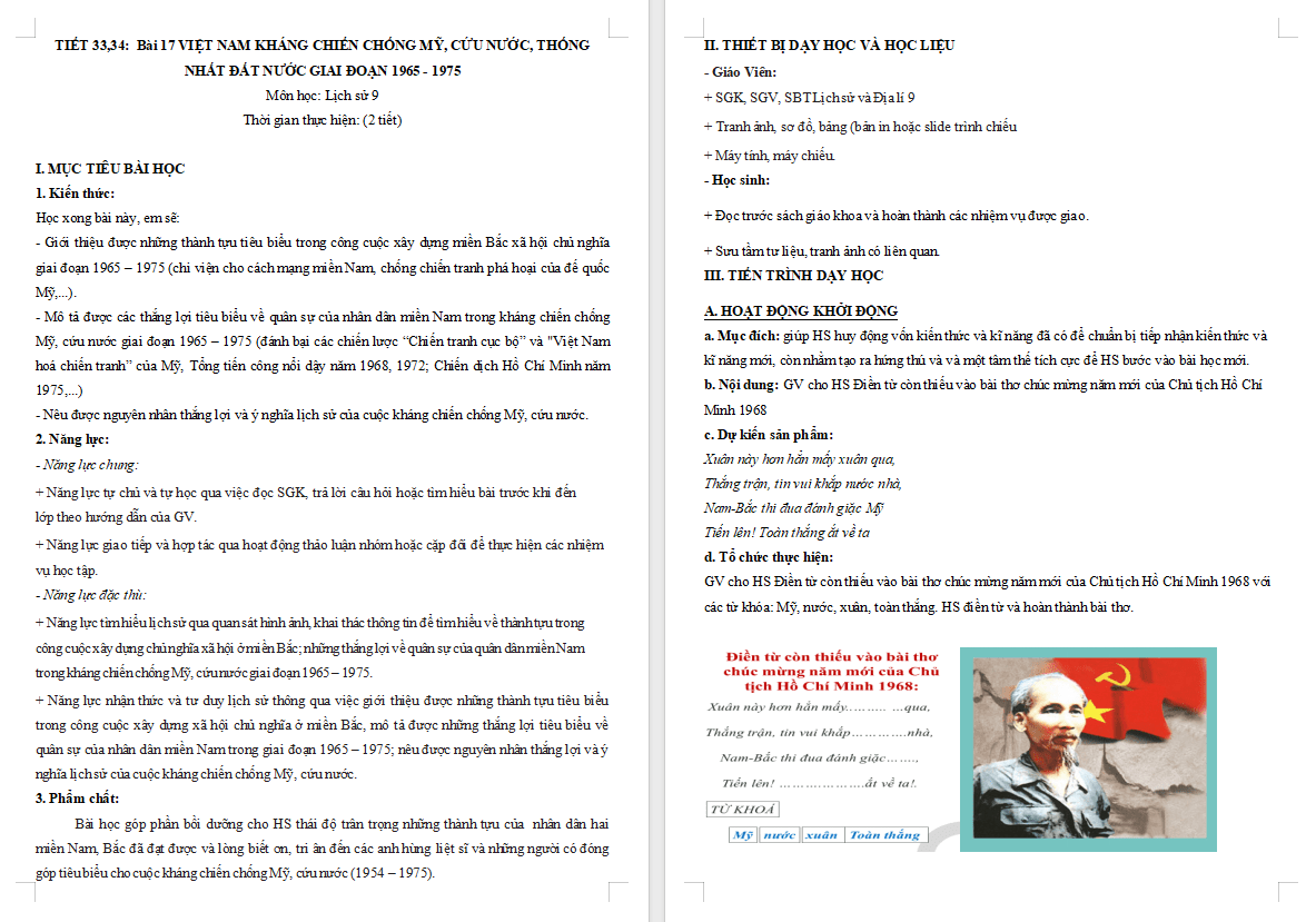 Việt Nam kháng chiến chống Mỹ cứu nước thống nhất đất nước giai đoạn 1965 – 1975