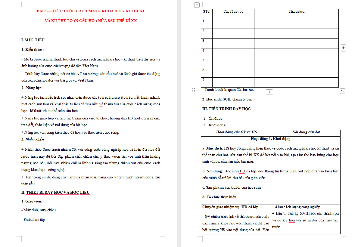 Cách mạng khoa học kĩ thuật và xu thế toàn cầu hoá