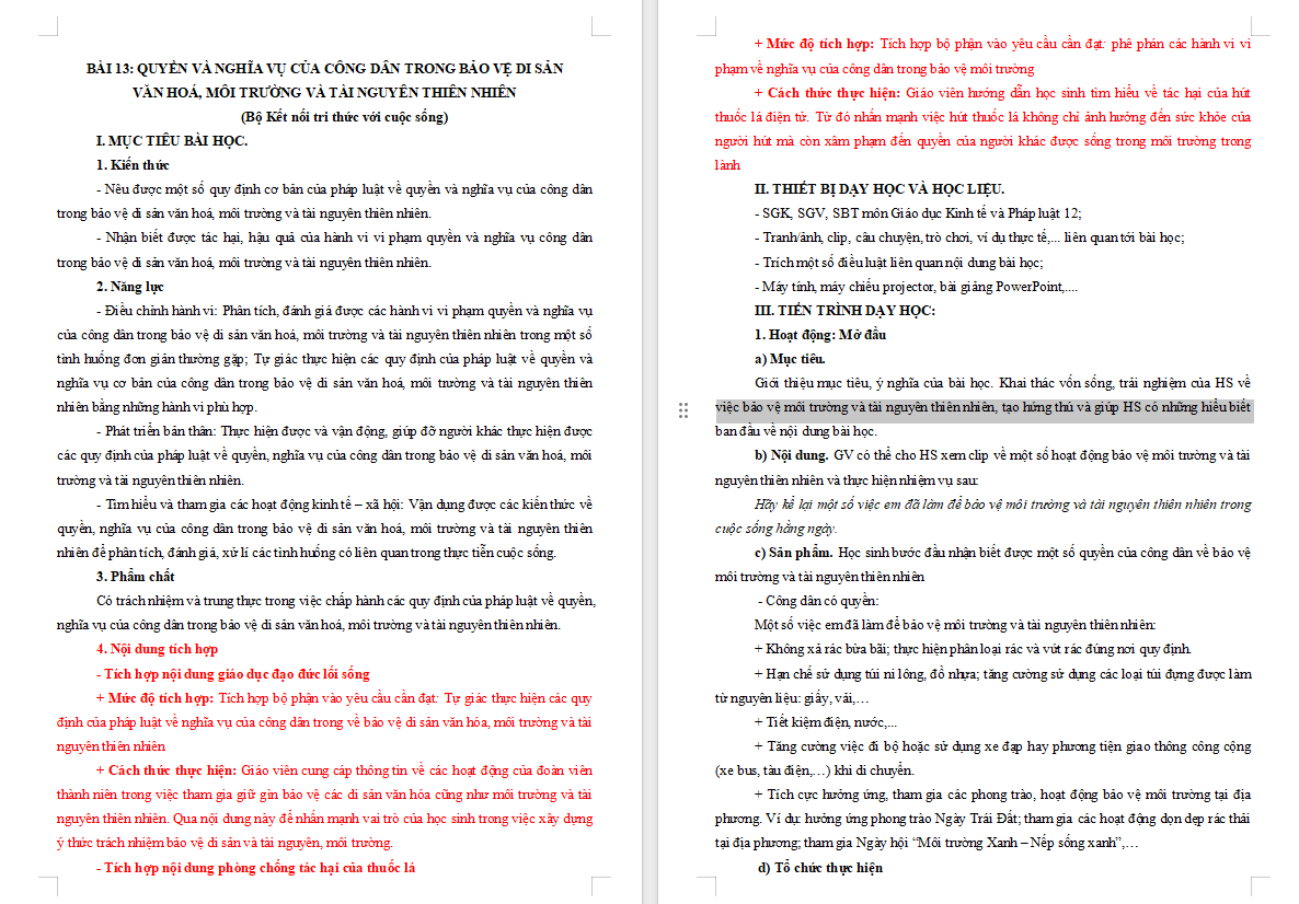 Giáo án Giáo dục Kinh tế và Pháp luật 12 Bài 13