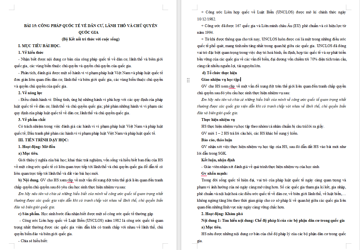  Giáo dục Kinh tế và Pháp luật 12 Bài 15