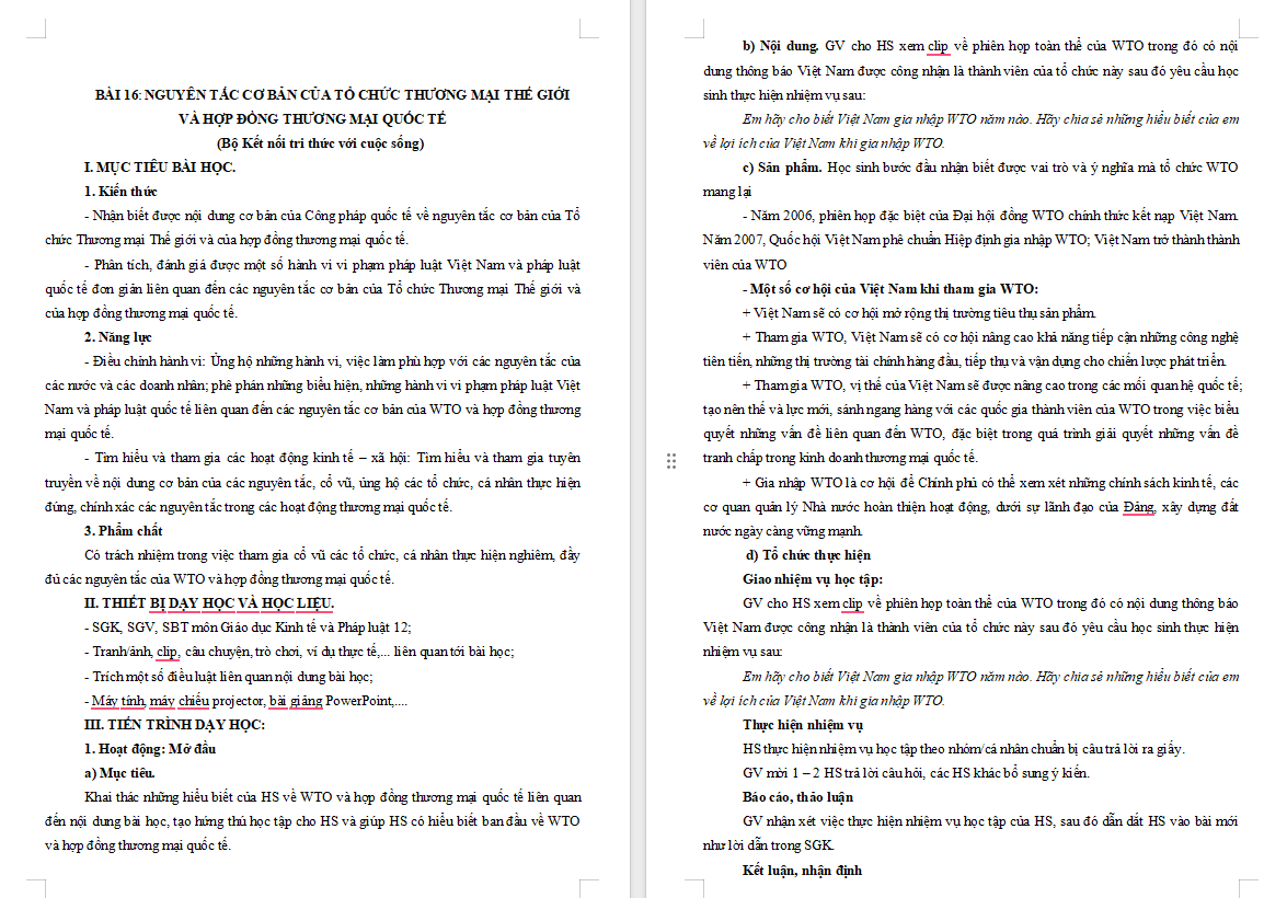 Giáo dục Kinh tế và Pháp luật 12 Bài 16