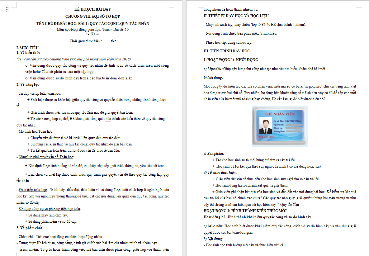 Quy tắc cộng và quy tắc nhân