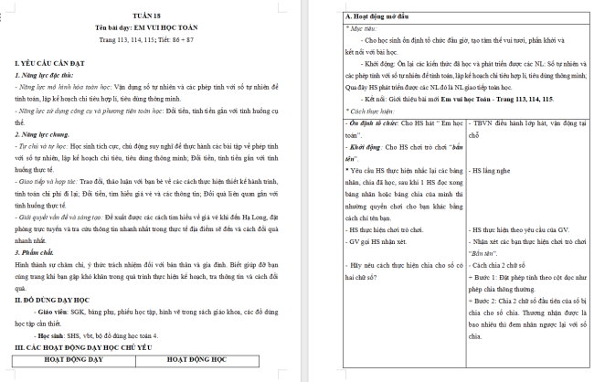 Giáo án Toán 4 Bài 51: Em học vui Toán