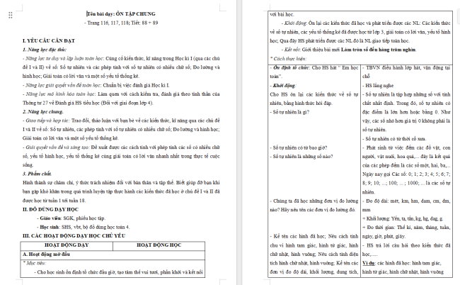 Giáo án Toán 4 Bài 52: Ôn tập chung