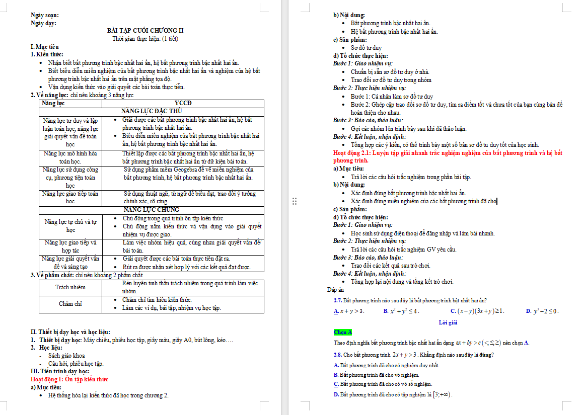 PowerPoint Toán 10 Bài tập cuối chương 2