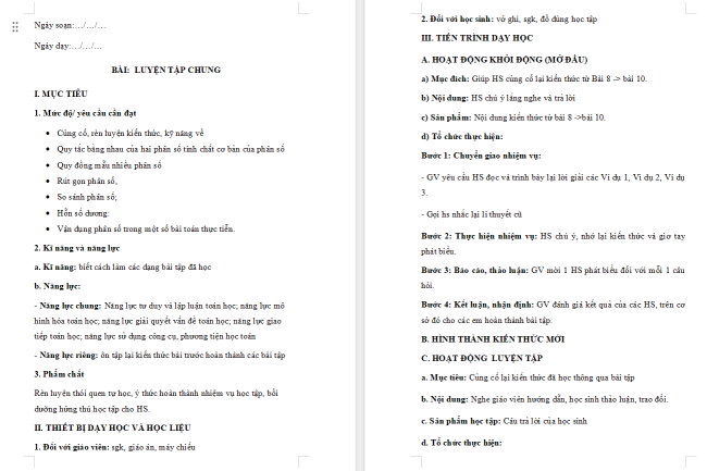 Giáo án Toán 6 Luyện tập chung trang 13